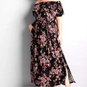 Lane Bryant Off The Shoulder Or Sleeveless Floral Paisley Maxi Dress Size 22/24